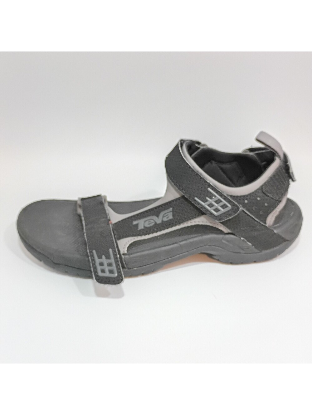 Teva Minam Mens sz 9 Black Sports Adjustable Strappy Hook And Loop Sandal 4289